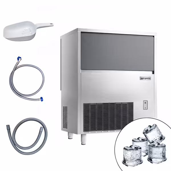 Eiswürfelbereiter Premium PLUS - Zylinder - 70 kg/24h - inkl. Eisvorratsbehälter: 40 kg