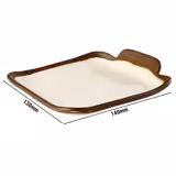 (6 pcs) CROCKER | Plate - Melamine - 140x130mm - White/Brown