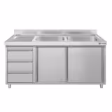 Spülschrank ECO - 1400x600mm - mit 3 Schubladen & 2 Becken rechts