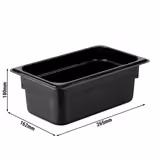 Polypropylen behållare GN1/4 - Svart - Höjd 100 mm