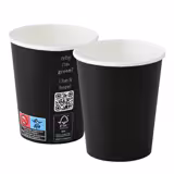 (1000 Stück) Pappbecher - 200ml - 8 oz - Ø 80mm - Schwarz