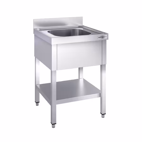 Stół zlewozmywakowy PREMIUM - 600x600mm - z dolną półką i 1 zlewem