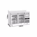 Backbar PREMIUM - 1580x600 mm - 550 liter - 2 skjutdörrar i glas, stänkkant & ausklopfer för kaffe