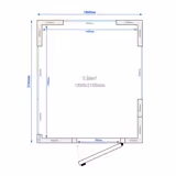 Chambre froide - 1800 x 2100 mm - 5,88 m³ - avec 3 côtés en verre