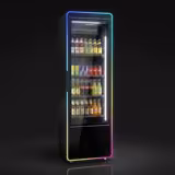 Commercial Beverage Display Fridge – 560 Litres – Frameless Design – Single Glass Door with Coloured LED Lighting