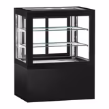 ثلاجة عرض حلويات - زجاج مزدوج عازل - مع رفّين - 470 لتر - 1010 mm - إطار أمامي أسود - أسود