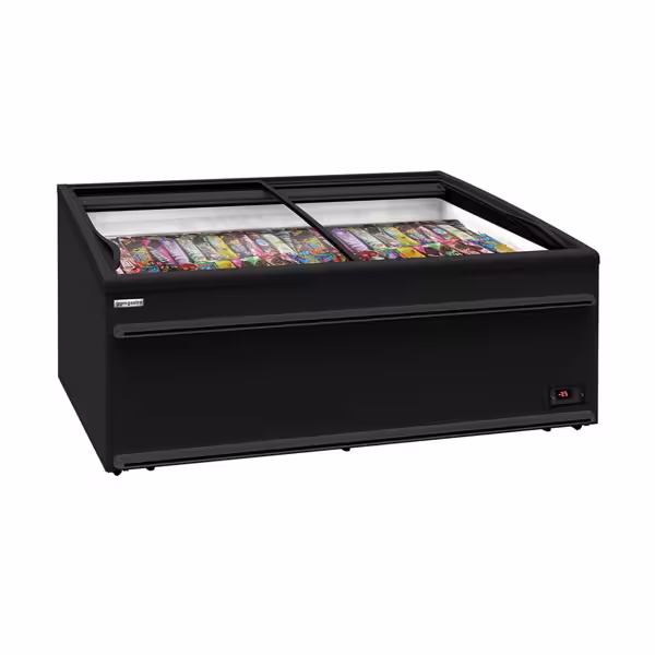 Isola surgelati - 2106x858mm - 483 Litri - coperchi scorrevoli in vetro - Nero