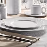 (6 szt.) SEA WAVE - Talerz płytki - kwadratowy - Porcelana - 300x300mm - Biały