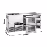 Frigider bere PREMIUM - 1950x700 mm - 5 Sertare din sticlă