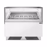 Ice Cream Serve Over Counter | ADAM - 1200mm - Ventilated cooling - with LED lighting - for 12 x 5 litres Napoli pans or 8 x 7 litres - White