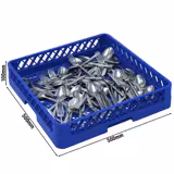 Coș universal pentru spălat 1/1 - 500×500 mm - pentru tacâmuri - albastru