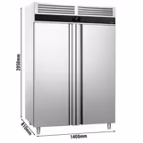 Armário frigorífico PREMIUM - GN 2/1 - 1400L - com 2 portas - aço inoxidável AISI 304