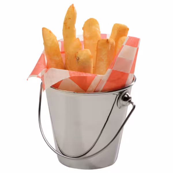 (6 stuks) Mini emmer - SNACKHOLDER - RVS - 330ml - rond - Ø90mm