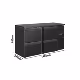 ثلاجة مشروبات ECO - 1462x513mm - 250 لتر - مع 4 أدراج - أسود