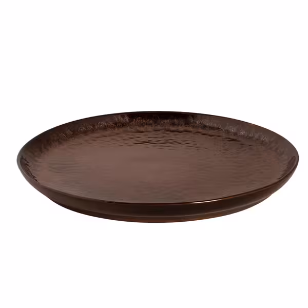 (4 stuks) BAMA COPPER - bord - vlak - steengoed - Ø270mm - koper