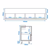 Flessenkoeler bovenlader - RVS - 620L - met 3 lades