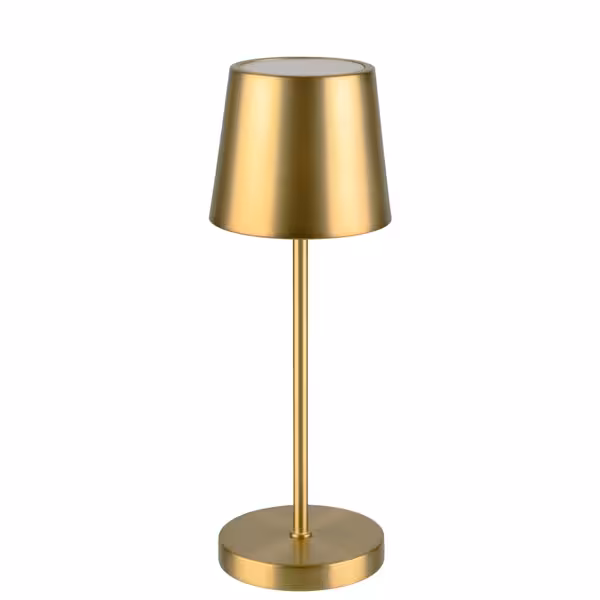 Tafellamp - MERLE Micro - LED - oplaadbaar - draadloos - IP54 - dimbaar in 3 standen - Ø90mm - Goud