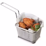 (6 kom) Košara za pomfrit - SNACKHOLDER - nehrđajući čelik - pravokutna - 130x105x90 mm