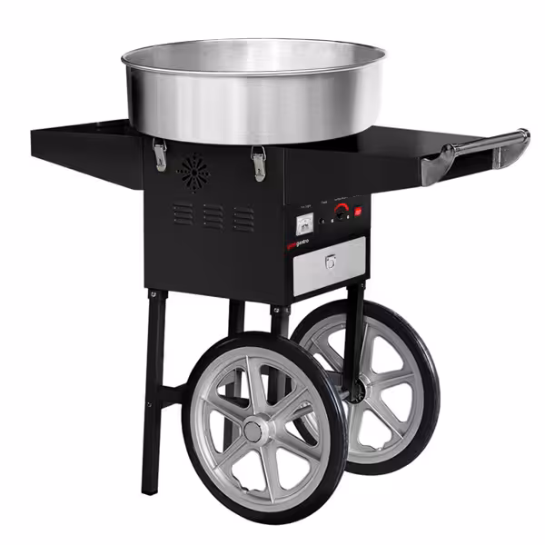 Suikerspinmachine - PROFESSIONEEL - Ø52cm - 1,08kW - zwart - 230V - met onderstel