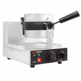 Vaflovač - Jednoduchý - Manuální - 1,30 kW - Tvar: kulatý - Ø 180 mm - s 180° otočným mechanismem pečicích ploten - pečicí plotny s teflonovým povrchem