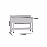 طاولة غسيل الأواني ECO - 1000x700mm - مع أرضية سفلية - مع حوض واحد