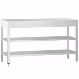 Commercial Stainless Steel Centre Table PREMIUM - 1600x700mm - with Undershelf - with 2 Undershelves - with Cross Bracing