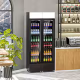 (2 pièces) Vitrine réfrigérée à boissons - 290 litres - design sans cadre - avec 2 portes vitrées et écran publicitaire