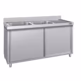 Lavello armadiato ECO - in acciaio inox - 1800x600mm - 2 vasche