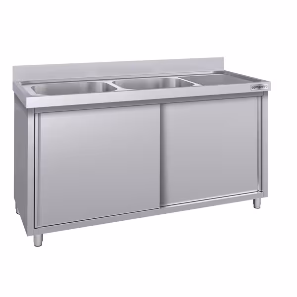 Commercial Sink Cabinet ECO - 1800x600mm - with 2 bowls left-hand