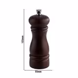 (6 szt.) Zestaw młynków do soli i pieprzu - ETERNAL - drewno - Wysokość: 155mm - Brązowy
