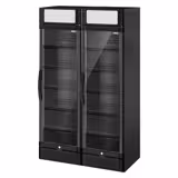 (2 pcs) Commercial Beverage Display Fridge - 1190mm - 694 Litres - with 2 hinged glass doors - LED lighting - digital controller with temperature display - Black - Temperature range 2 to 10 °C