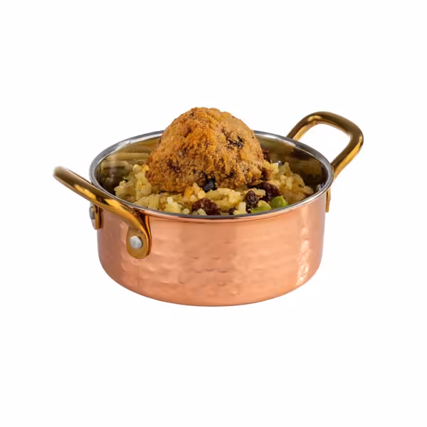 (6 pz) Casseruola bassa (2 maniglie) professionale - MUMBAI - Acciaio inox 18/10 - 0,35L - Ø 115mm - Altezza: 45mm - Rame