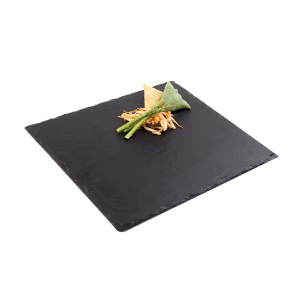 (6 pieces) Natural Slate Plate - 250x250mm - Black