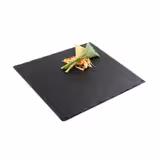 (6 pz) Vassoio in ardesia naturale - Quadrato - 250x250mm - Altezza: 7mm - Nero