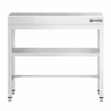 Paslanmaz Çelik Çalışma Tezgahı PREMIUM- 700x600mm  - Alt Raflı,Destekli 