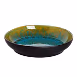 (4 pz) LOTUS - Piatto per pasta - Steinzeug - Ø210mmxH40mm - Turchese/Nero