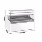 Gebaksvitrine Julia - 1935x985mm - 3 deuren - 2 legroosters - rechte ruit