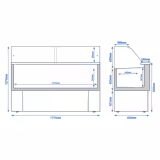 Eistheke EMMA - 1710mm - Umluft - für 9x 5 Liter oder 6x 7 Liter Eisbehälter - Schwarz