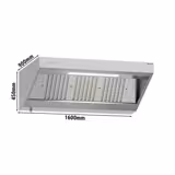Hotte murale avec moteur - 1600mm - avec régulateur, filtre & lampe