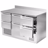 Kylbänk ECO - 1365x700 mm - 368 l - Statisk kyla - GN 1/1 - med bakkant - 6 lådor