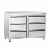 Çekmeceli Dolap PREMIUM - Paslanmaz Çelik - 6 Çekmeceli & Sırtlı - 1000x700mm