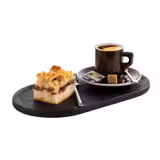 (6 stuks) Dienblad SLATE - Melamine - 28x15,5cm - hoogte: 10mm - Zwart