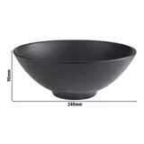(6 uds) Bol cuadrado - NERO - Melamina - 1,7L - 240x240mm - Profundidad: 90mm - Negro