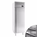 Leipomojääkaappi Ruostumaton teräs PREMIUM - EN 600x400 - 687 mm - 560 l - +2…+8 °C - mitat 1 ovi - LED-valaistus, kiertoilmajäähdytys, automaattinen sulatus, digitaalinen termostaatti, R290