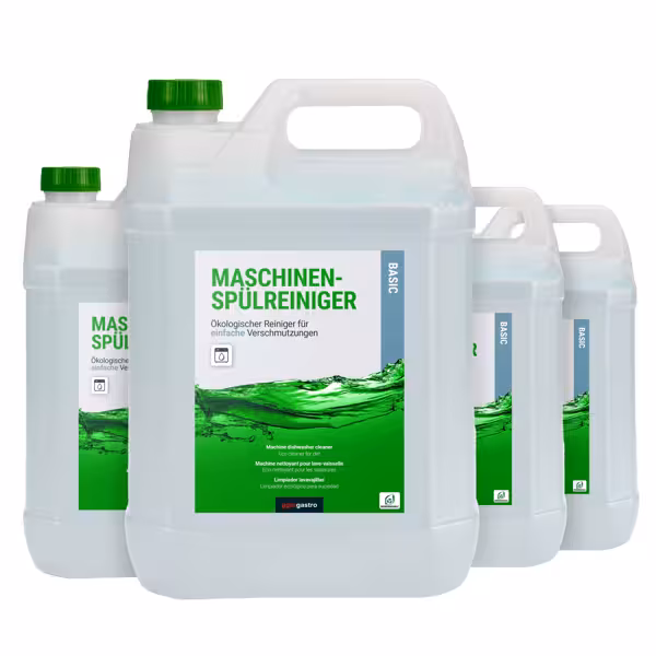 (4 buc) Detergent profesional pentru mașina de spălat vase - pentru murdărie persistentă & apă dură - ă 10 l - Ecologic & fără clor