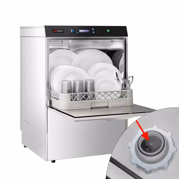 Máquina lavavajillas 3,9 kW - sin bomba de desagüe - con bomba de detergente y abrillantador  (de pared doble) - con descalcificador 