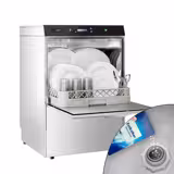 Double-skinned Undercounter Commercial Dishwasher - 500mm Basket - Digital Controls - 3.9kW - with Integrated Water Softener - with Detergent & Rinse Aid Dosing Pumps