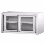 Edelstahl Wandhängeschrank - 1200x400mm - mit Glasschiebetür - 650mm hoch