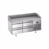 Banco pizza refrigerato PREMIUM PLUS - 1490x700mm - con 4 cassetti - piano in granito