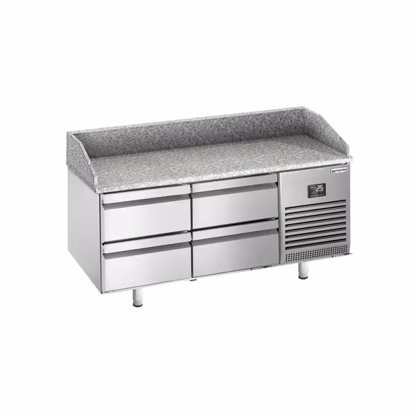 Pizzawerkbank PREMIUM PLUS - 1490x700mm - met granieten werkblad - met 4 laden